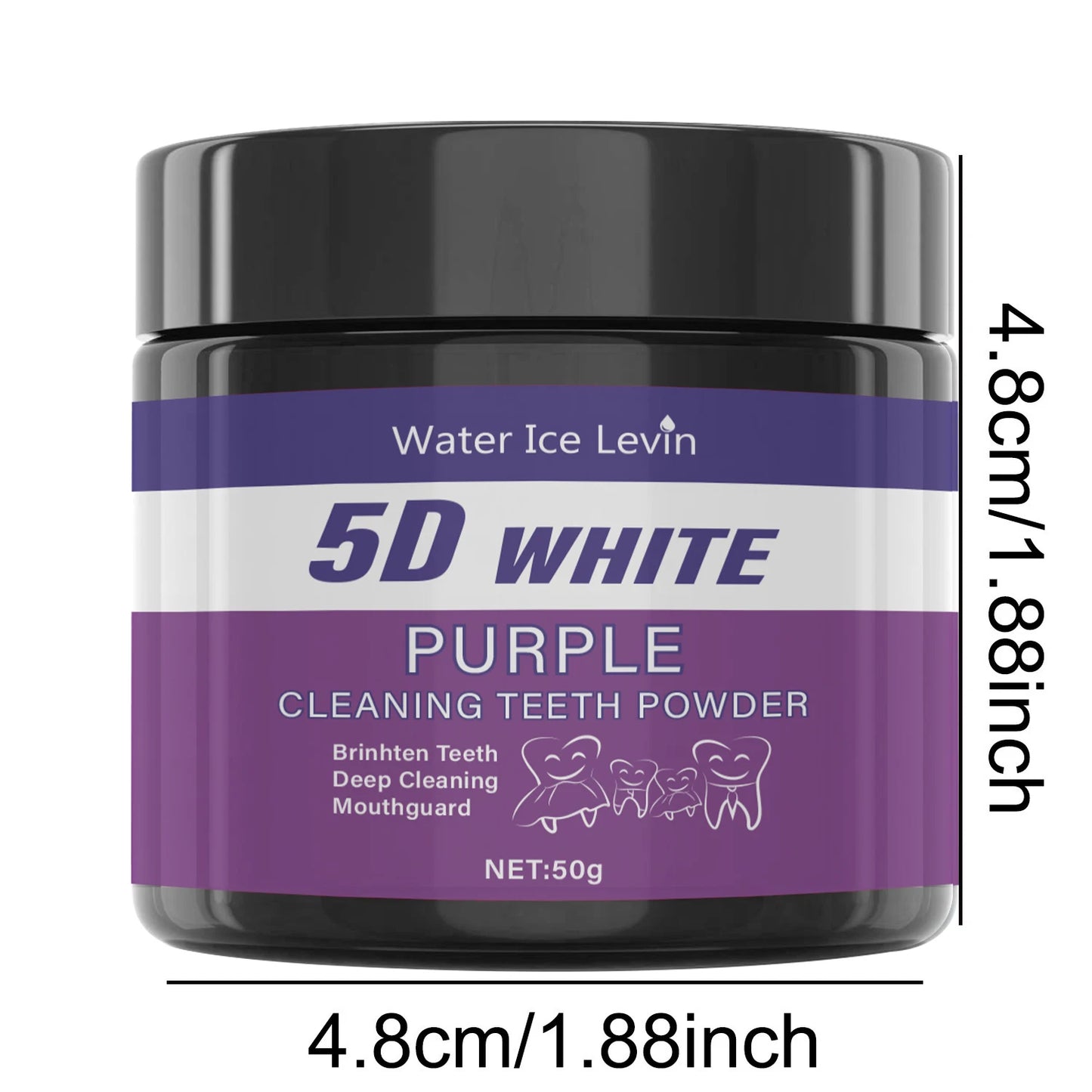 Purple Tooth Cleaning Powder - Sulfate-Free, Deep Cleaning and Polishing, Whitens Teeth in 5 Days, Portable for Daily Use and Travel
