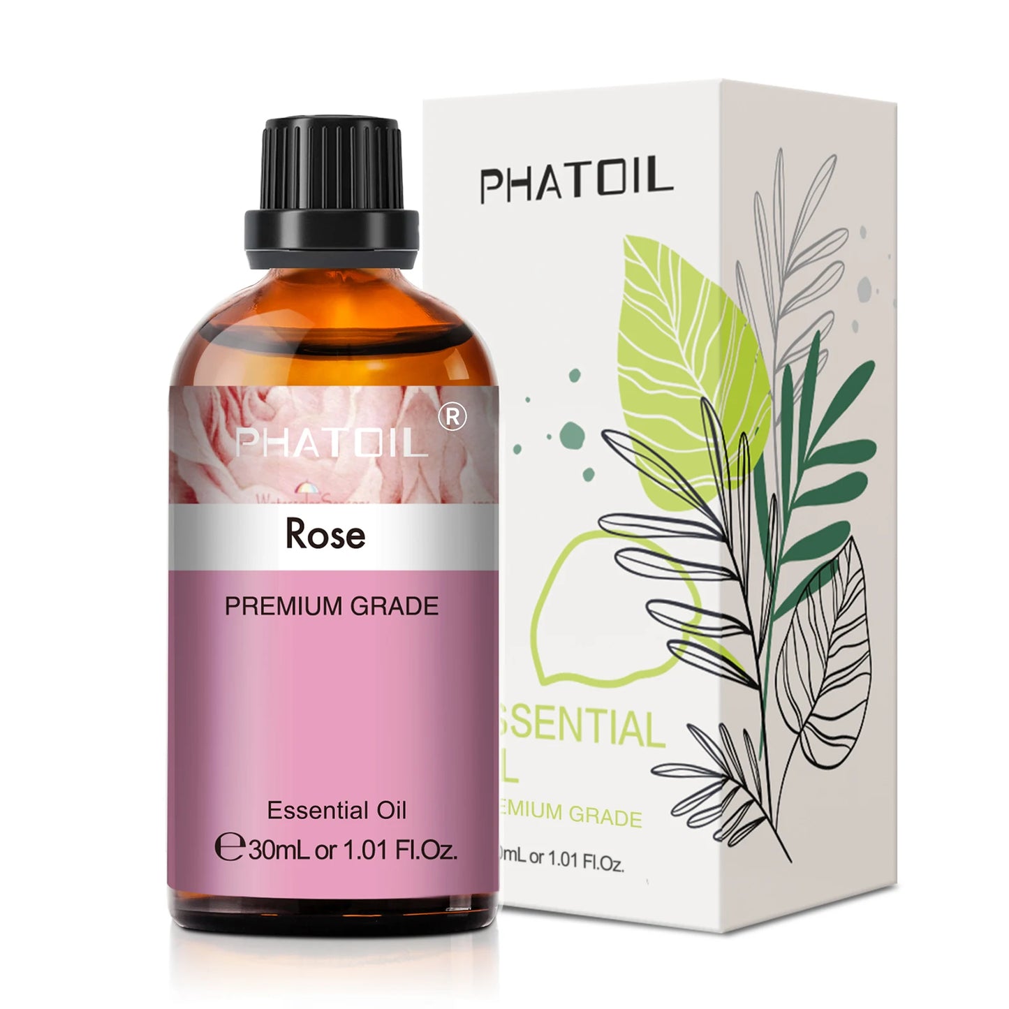 PHATOIL 1PCS Aromatherapy Essential Oil 30ml Lemon Eucalyptus Lavender Bergamot Jasmine Juniper Rose Vanilla Aroma Essential Oil