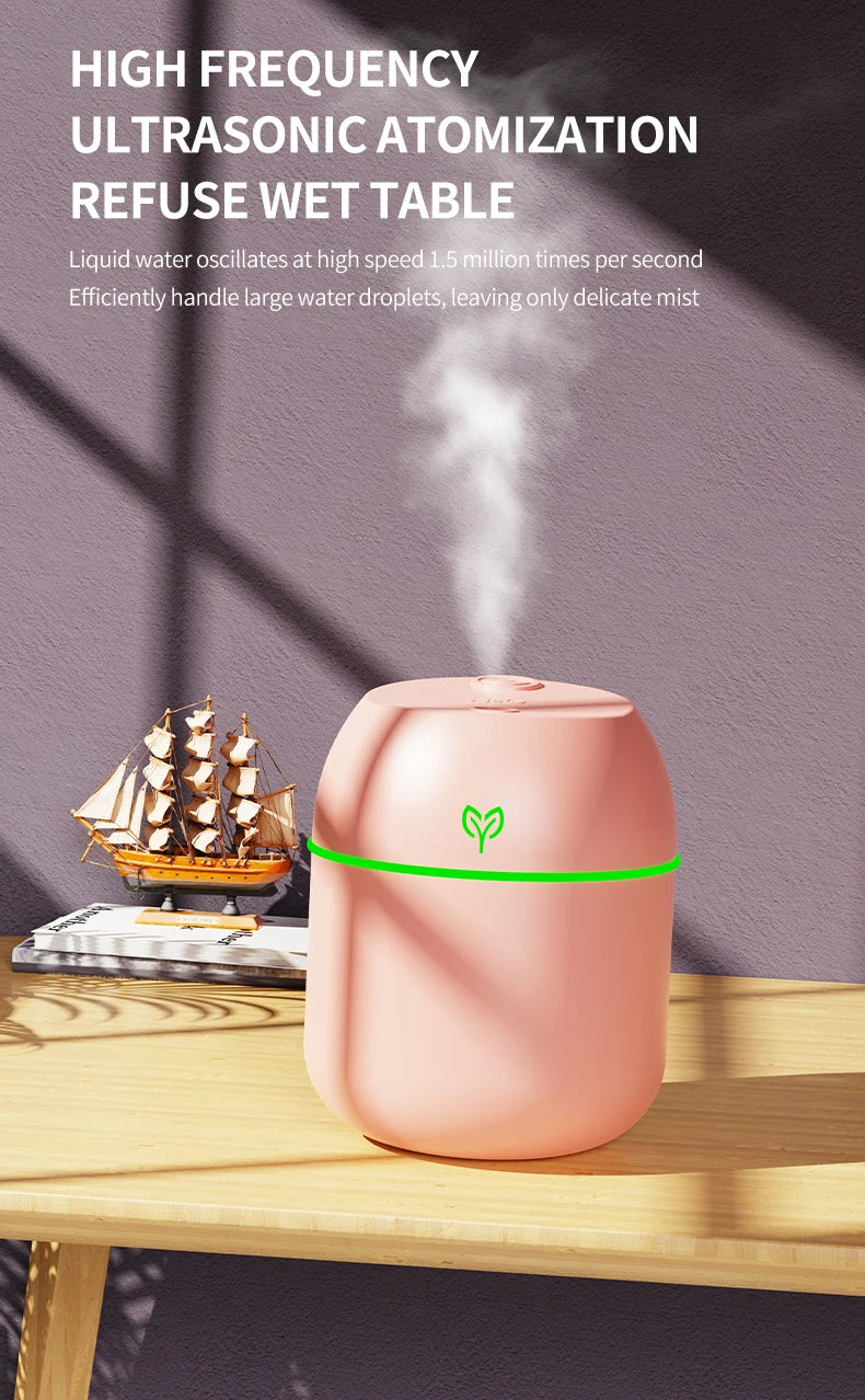 220ML big fog amount usb air humidifier Small desktop humidifier home intelligent car aromatreatment machine